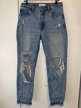 Abercrombie & Fitch Light Blue High Rise Mom Jeans
